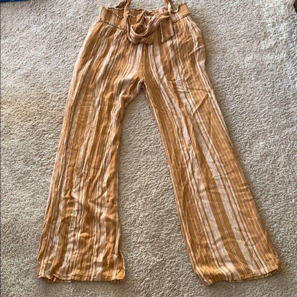 Yellow flowy pants